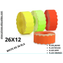 Étiquettes 26x12mm FLUO Rouge-Jaune-Orange- Meto Sato Universelles