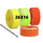 Étiquette METO 26X16 Fluo ROUGE VERT JAUNE ORANGE Couleur JUDO