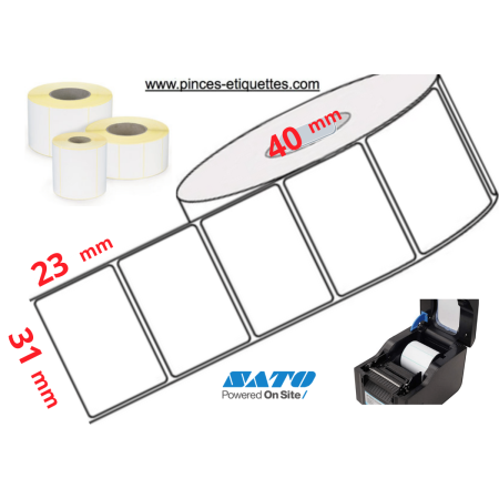 ETIQUETTES EN ROULEAUX THERMIQUE ECO BLANC 31 X 23 MM IMPRIMANTE M 40MM