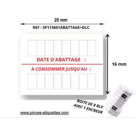 Étiquettes DATE D'ABATTAGE -A CONSOMMER JUSQU'AU-ABATTU LE -DATE