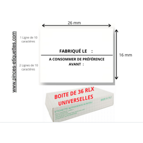 Étiquette FABRIQUÉ LE A CONSOMMER DE PRÉFÉRENCE AVANT date fabrication