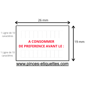 Rouleaux Etiquette pour dateuse Open DATA 26X19MM