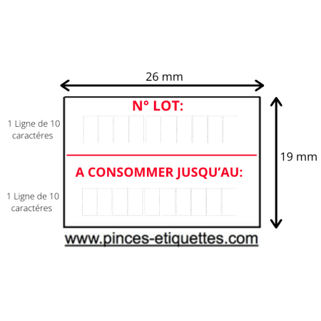 Rouleaux LOT DLC Etiquette pour dateuse Open DATA 26X19MM