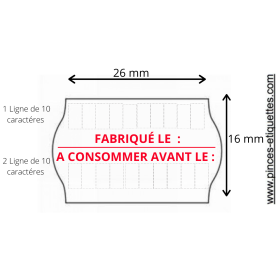 Étiquettes FABRIQUÉ LE + A CONSOMMER JUSQU'AU POUR CUISINE