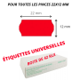 Étiquettes 22x12mm Fluo Rouge UNIVERSELLE