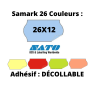 Samark 26 SATO Étiquettes 26x12mm COULEUR  adhésif enlevable amovible