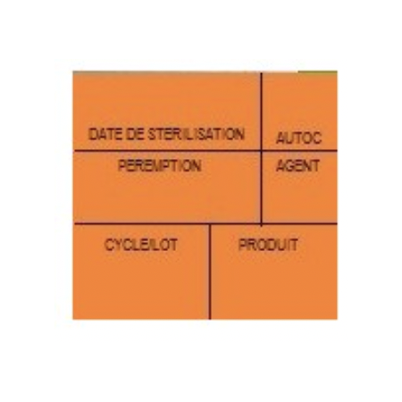 Etiquette 29X28MM stérilisation double support rose 6 zones METO 3 Lignes