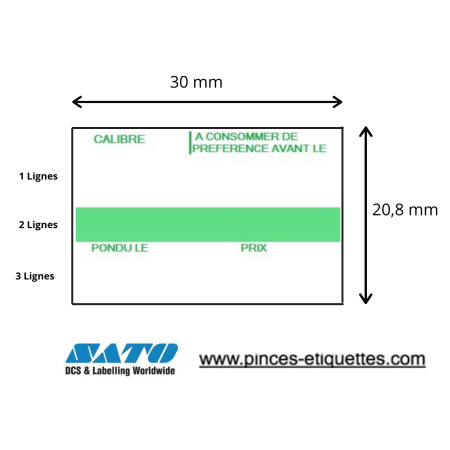 Etiquettes OEUF CONSOMMER PREFERENCE CALIBRE PONDU PRIX  Sato PB 3208