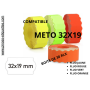 ÉTIQUETTES Meto 32X19 mm FLUO ROUGE ORANGE JAUNE couleur  32X19 METO