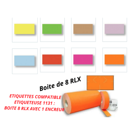 Étiquettes pour étiqueteuse 1131 AVERY 20x11mm COULEURS PAXAR MONARCH