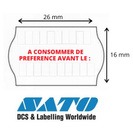 Étiquettes SATO JUDO 26 A CONSOMMER DE PRÉFÉRENCE AVANT LE- Meto 26X16